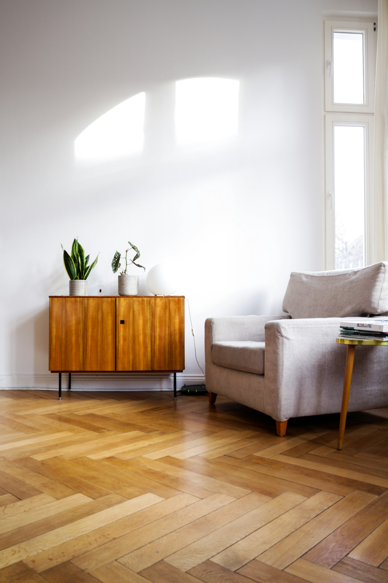 White-oak herringbone — Coconut Grove — after